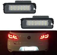 🚗 volkswagen vw golf 4 5 6 gti cc rabbit eos beetle porsche boxster cayman cayenne carrera license plate light - gempro led lamp assembly, equipped with 18smd xenon white led lights for enhanced visibility - pack of 2 logo