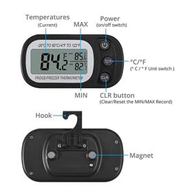 img 1 attached to 🌡️ CAMWAY Waterproof Digital Fridge Thermometer with Max/Min Record Function and Large LCD Display - 4 Pack, includes 4pcs Screwdriver