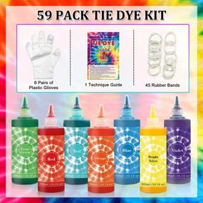img 3 attached to 🌈 Vanstek Jumbo-Size Tie Dye Kit - 7 Colors, 10.14oz Fabric Dye for Parties, Family & Friends, 59 Pack - Ideal for Women, Kids, and Men