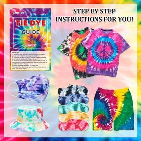 img 2 attached to 🌈 Vanstek Jumbo-Size Tie Dye Kit - 7 Colors, 10.14oz Fabric Dye for Parties, Family & Friends, 59 Pack - Ideal for Women, Kids, and Men