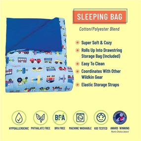 img 3 attached to 🛩 Wildkin Kids Sleeping Bags for Boys & Girls, 57x30x1.5 Inches, Cotton Blend, Ideal for Parties, Camping & Overnight Travel - BPA-Free (Trains Planes & Trucks)