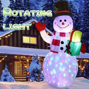 img 4 attached to 🎄 OurWarm 5ft Upgraded Snowman Inflatable: Perfect Christmas Yard Decor with Rotating LED Lights