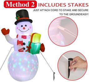 img 1 attached to 🎄 OurWarm 5ft Upgraded Snowman Inflatable: Perfect Christmas Yard Decor with Rotating LED Lights