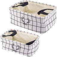 2-pack collapsible canvas storage baskets: decorative fabric bins for efficient home organization logo