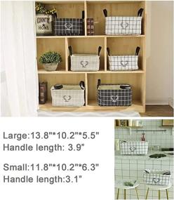 img 1 attached to 2-Pack Collapsible Canvas Storage Baskets: Decorative Fabric Bins for Efficient Home Organization