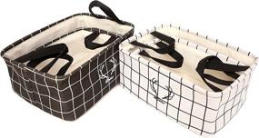 img 3 attached to 2-Pack Collapsible Canvas Storage Baskets: Decorative Fabric Bins for Efficient Home Organization