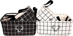 img 2 attached to 2-Pack Collapsible Canvas Storage Baskets: Decorative Fabric Bins for Efficient Home Organization