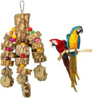 🐦 entertaining parrot toys for african greys, cockatoos, macaws: myfamirea bird cage chewing toy collection logo