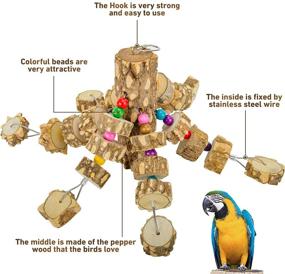 img 1 attached to 🐦 Entertaining Parrot Toys for African Greys, Cockatoos, Macaws: MYFAMIREA Bird Cage Chewing Toy Collection