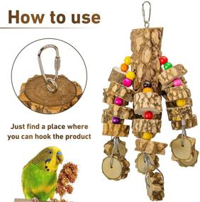 img 3 attached to 🐦 Entertaining Parrot Toys for African Greys, Cockatoos, Macaws: MYFAMIREA Bird Cage Chewing Toy Collection