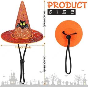 img 2 attached to 🎃 Halloween Pet Hats: 4 Adjustable Cute Witch Hats for Small Dogs and Cats with Fun Pumpkin, Bat, Owl, and Flower Ornaments - Perfect Pet Cosplay Accessories for Halloween!