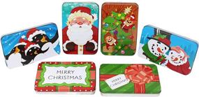 img 3 attached to 🎁 Christmas Gift Card Tin Holders: Set of 6 Boxes for Holiday Décor & Xmas Party Favor