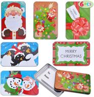 🎁 christmas gift card tin holders: set of 6 boxes for holiday décor & xmas party favor logo