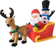 santa claus yard decoration - holiday christmas inflatable (santa on sleigh) logo