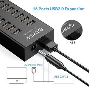 img 1 attached to 💻 High-powered USB 2.0 Hub with 16 Ports, Detachable 3.3' Data Cable, 12V 2.5A Power Adapter – Ideal for PC, Laptop, Desktop, Keyboard, Mouse, and More