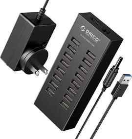 img 4 attached to 💻 High-powered USB 2.0 Hub with 16 Ports, Detachable 3.3' Data Cable, 12V 2.5A Power Adapter – Ideal for PC, Laptop, Desktop, Keyboard, Mouse, and More