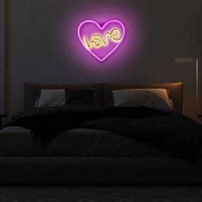 img 1 attached to 🌈 Joyous-u Neon Sign: Vibrant LED Neon Lights for Wall Décor in Bedroom - USB/Battery Powered