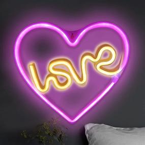 img 4 attached to 🌈 Joyous-u Neon Sign: Vibrant LED Neon Lights for Wall Décor in Bedroom - USB/Battery Powered