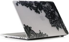 img 2 attached to 🖤 RUBAN Case for MacBook Pro 13 inch - 2019 2018 2017 2016 Release A2159 A1989 A1706 A1708, Plastic Hard Shell Cover & Keyboard Cover - Black Stylish Lace