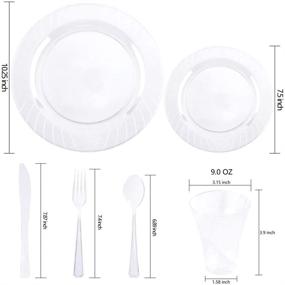 img 3 attached to 🍽️ BUCLA 20Guest Clear Plastic Party Set - Plates, Cutlery, Tableware for Weddings and Parties