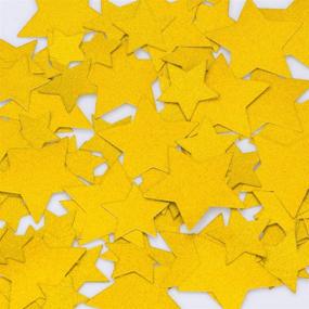 img 1 attached to 🌟 Shimmering ZOOYOO Stars Gold Confetti: Glitter Paper Table Decor - 200pc, 4/3/2/1.5 inch Diameter
