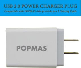 img 1 attached to 🔌 POPMAS 10-футовый кабель короткой зарядки для Arlo Pro/Arlo Pro 2 - погодостойкий белый шнур с белым штекером.