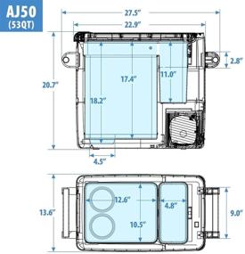 img 2 attached to 🚗 Setpower AJ50 Portable Freezer Fridge for Car, 12V Refrigerator for Camping, 0℉-50℉, DC 12/24V, AC 110-240V (53 Quart)
