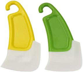 img 4 attached to 🧼 Efficient 2 Pack Silicone Pan Food Scraper: The Perfect Kitchen Tool for Easy Dish Cleaning!