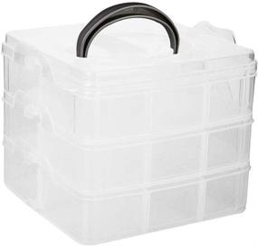 img 4 attached to 💎 ULTNICE Mini Transparent Jewellery Storage Box with Removable Dividers - 3 Layer, 18 Compartments