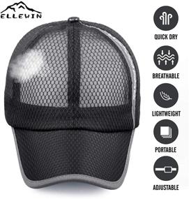 img 3 attached to ELLEWIN Unisex Breathable Full Mesh Baseball Cap: Quick Dry 🧢 Running Hat, Lightweight Cooling Water Sports Hat - Ultimate Performance Gear