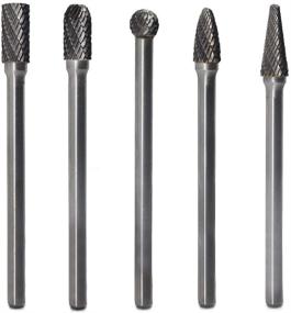 img 3 attached to 🔩 Extended Carbide Burrs Set - 5pcs JESTUOUS 1/4 Inch Shank Diameter, Long Double Cut Edge Solid Tungsten Carbide Rotary File for Die Grinder Bits Drilling