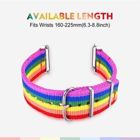 img 3 attached to 🌈 Colorful Bandmax LGBT Rainbow Fitbit Versa Bands: Stylish Nylon Wristband with Metal Connectors for Vresa Upgrade
