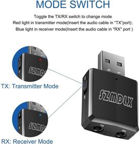 img 1 attached to 🔌 SZMDLX USB Bluetooth 5.0 Transmitter Receiver 3-in-1 Magi HiFi Wireless Audio Adapter: Enhance Your Car, Headset, PC, and Home Stereo with Bluetooth 5.0 EDR and USB Power Supply