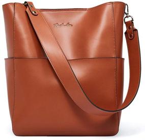 img 4 attached to 👜 BOSTANTEN Leather Bucket Handbags: Stylish Women's Shoulder Bags & Wallets in Totes