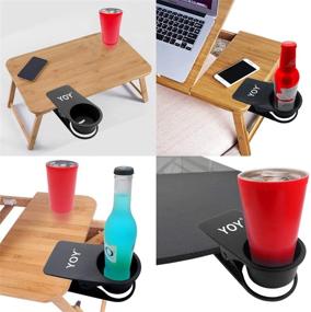 img 2 attached to 🖤 Black Home Office Table Desk Side Huge Clip Water Drink Beverage Soda Coffee Mug Holder Cup Saucer Design for YOY Drinking