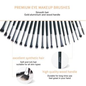 img 2 attached to 20-Piece MSQ Eyeshadow Brushes Set for Flawless Makeup - Includes Eyeshadow Blending Brush, Eyebrow/Eyeliner/Lip Brushes - Best for Halloween Makeup - Black