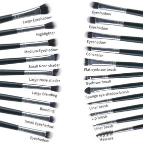 img 3 attached to 20-Piece MSQ Eyeshadow Brushes Set for Flawless Makeup - Includes Eyeshadow Blending Brush, Eyebrow/Eyeliner/Lip Brushes - Best for Halloween Makeup - Black