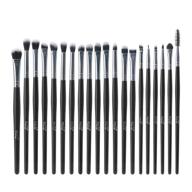 20-piece msq eyeshadow brushes set for flawless makeup - includes eyeshadow blending brush, eyebrow/eyeliner/lip brushes - best for halloween makeup - black logo