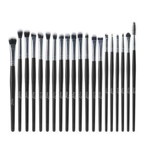 img 4 attached to 20-Piece MSQ Eyeshadow Brushes Set for Flawless Makeup - Includes Eyeshadow Blending Brush, Eyebrow/Eyeliner/Lip Brushes - Best for Halloween Makeup - Black