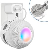 🔌 homepod mini wall mount holder with cord management - no messy wires or screws, space-saving accessory (white, 1 pack) logo