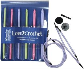 img 1 attached to 🧶 Love2Crochet Interchangeable Crochet Hook Set - Pastel Collection, USF 5/3.75mm-J10/6mm: Enhance your Crafting Experience!