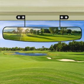 img 4 attached to 🏌️ BETOOLL 16.5" Wide Rear View Convex Golf Cart Mirror: Ideal for EZ Go, Club Car, Yamaha
