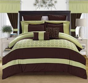 img 3 attached to 🛏️ Chic Home CS3567-AN 24 Piece Lorde Queen Comforter Set with Elegant Embroidery, Green