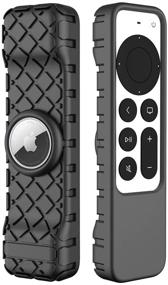 img 4 attached to 📱 2021 Apple TV Siri Remote Controls Compatible Suublg Silicone Remote Case Cover - Fits Apple AirTags, Drop Protection, Full Button Access, Multiple Color Options