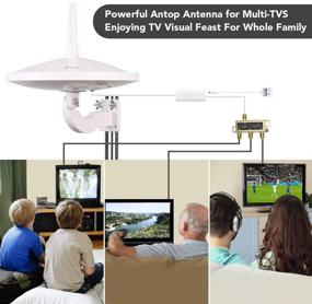 img 1 attached to 📡 ANTOP 720° HDTV Antenna: Dual Omnidirectional Outdoor UFO TV Antenna for Clear 65-Mile Reception, Smartpass Amplifier & 4G LTE Filter - Indoor/Outdoor/RV/Attic Compatible