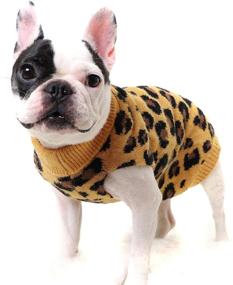 img 4 attached to FAMKIT Dog Sweater - Winter Knitwear with Leopard Pattern - Cozy Puppy Warm Clothes