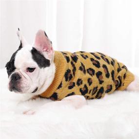 img 1 attached to FAMKIT Dog Sweater - Winter Knitwear with Leopard Pattern - Cozy Puppy Warm Clothes