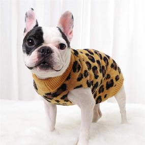 img 2 attached to FAMKIT Dog Sweater - Winter Knitwear with Leopard Pattern - Cozy Puppy Warm Clothes