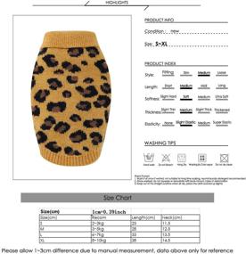 img 3 attached to FAMKIT Dog Sweater - Winter Knitwear with Leopard Pattern - Cozy Puppy Warm Clothes