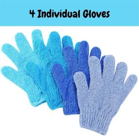 img 3 attached to 🧤 Sleek- Exfoliating Gloves, Pack of 4, Skin Exfoliator for Body, Shower Scrub Gloves, Exfoliating Body Scrub Gloves, Shower Accessories for Women, Exfoliation Mitt, Bath Gloves